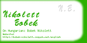 nikolett bobek business card